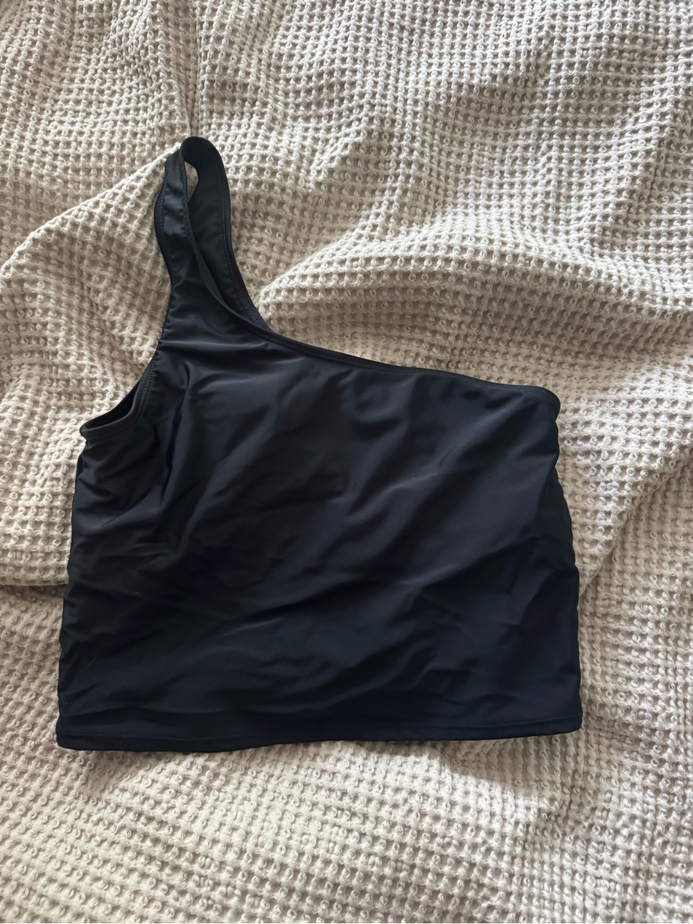 One-Shoulder Black Women's Bikini Top
